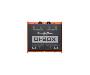 StudioMan DI-2 Professional Dual Channel DI-Box, Balanced In/Out, Ground Switch, Orange/Black