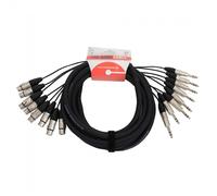 Studiospares 8-Way XLR (F) - 6.35mm TRS (M) Loom 5m