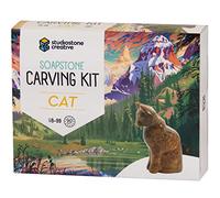 STUDIOSTONE CREATIVE DIY Arts & Crafts Carving Kit Kids Adults Cat Sculpture Soapstone