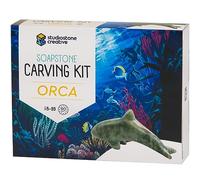STUDIOSTONE CREATIVE DIY Arts & Crafts Carving Kit Kids Adults Orca Sculpture Soapstone