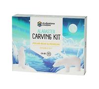 Studiostone Creative DIY Arts & Crafts Carving Kit Kids Adults Polar Bear & Penguin Alabaster Sculpture Soapstone
