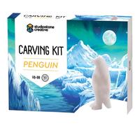 STUDIOSTONE CREATIVE Penguin Alabaster Soapstone Sculpture Stone Carving DIY Arts Crafts Kit Kids Adults