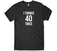 STUDO&PCRA Men's I Turned 40 Twice 80Th Birthday Mens Funny Unisex Christmas Mens488363 T-Shirts Black L