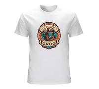 STUDO&PCRA Men's Lechucks Grog Monkey Island Pirate T-Shirts White M