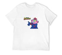 STUDO&PCRA Men's My Pet Monster 80'S Cartoon Tee T-Shirts White L