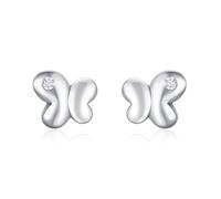 Studs Earrings, Stud Earrings for Women 925 Silver Cubic Zirconia Cute Butterfly 8X7mm for Wife Anniversary Jewelry Popular