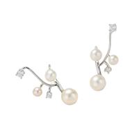 Studs Earrings with Zircon and Delicate Pearls Ear Climber Ear Cuff Perfect for Parties Elegant Dangle Earrings
