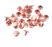 Studs for Clothing 100 Sets Double Cap Rivets | Rose Gold Round Rivets Studs Leather Craft,Snaps Prong Studs Rivet Fastener Riveted(7.5MMX8MM)