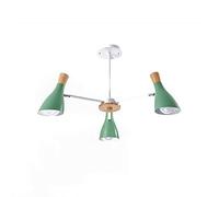 Study Bedroom Dining Room Living Room,Atmosphere Creative Wooden Decoration Chandelier,E27 Nordic Log Buttons Chandelier-White. 3 Head