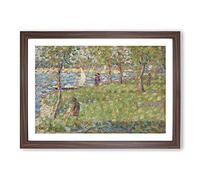 Study for La Grande Jatte Vol.1 by Georges Seurat Framed Print | A2 Walnut Framed Wall Art | Ready to Hang | Modern Nature Picture | Living Room Bedroom Lounge Office