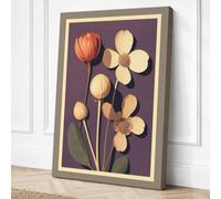Study in Contrast Botanical Canvas Wall Art Print 18x12 Inch (46 x 30 cm)