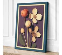 Study in Contrast Botanical Canvas Wall Art Print 18x12 Inch (46 x 30 cm)