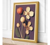 Study in Contrast Botanical Canvas Wall Art Print 18x12 Inch (46 x 30 cm)