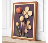 Study in Contrast Botanical Canvas Wall Art Print 18x12 Inch (46 x 30 cm)