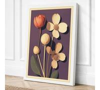 Study in Contrast Botanical Canvas Wall Art Print 18x12 Inch (46 x 30 cm)