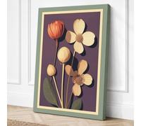 Study in Contrast Botanical Canvas Wall Art Print 24x16 Inch (61 x 41 cm)