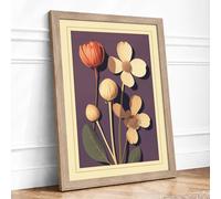 Study in Contrast Botanical Framed Wall Art Print A3 (42×29.7cm) Oak, Wall Decor for Living Room, Bedroom, Office & Home, Ready to Hang, Art Gift