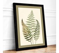 Study in Ferns Botanical Framed Wall Art Print A2 (59.4×42cm) Black, Wall Decor for Living Room, Bedroom, Office & Home, Ready to Hang, Art Gift
