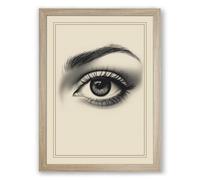 Study in Observation Minimalist Framed Wall Art Print A1 (84.1×59.4cm) Oak, Wall Decor for Living Room, Bedroom, Office & Home, Ready to Hang, Art Gift