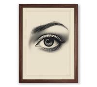 Study in Observation Minimalist Framed Wall Art Print A2 (59.4×42cm) Walnut, Wall Decor for Living Room, Bedroom, Office & Home, Ready to Hang, Art Gift