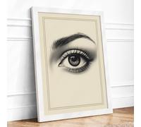 Study in Observation Minimalist Framed Wall Art Print A2 (59.4×42cm) White, Wall Decor for Living Room, Bedroom, Office & Home, Ready to Hang, Art Gift