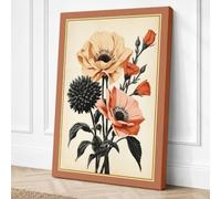 Study in Peach Botanical Canvas Wall Art Print 18x12 Inch | Ready to Hang, Gallery Wrapped, Fade-Resistant Inks, Securely Packaged, UK Made
