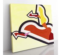 Study In Rhythm by Joseph Schillinger Classic Painting Canvas Wall Art Print Ready to Hang, Framed Picture for Living Room Bedroom Home Office Décor, 35x35 cm (14x14 Inch)