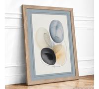 Study in Seashells Botanical Framed Wall Art Print A2 (59.4×42cm) Oak, Wall Decor for Living Room, Bedroom, Office & Home, Ready to Hang, Art Gift