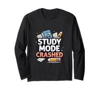 Study Mode Crashed Funny Student Humor Design Long Sleeve T-Shirt