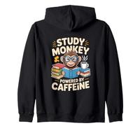 Study Monkey Powered By Caffeine Books Coffee Zip Hoodie