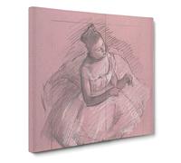 Study of a Ballet Ballerina Dancer Vol.3 by Edgar Degas Canvas Print | Gallery Wrapped 30mm Frame Wall Art | 20x20 inches | Ready to Hang | Impressionist People Picture | Living Room Lounge Office
