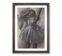 Study of A Ballet Ballerina Dancer Vol.5 by Edgar Degas Framed Print | A2 Walnut Framed Wall Art | Ready to Hang | Modern Nature Picture | Living Room Bedroom Lounge Office