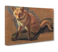 Study Of A Fox By Jacques Laurent Agasse Classic Painting Canvas Wall Art Print Ready to Hang, Framed Picture for Living Room Bedroom Home Office Décor, 24x16 Inch (60x40 cm)