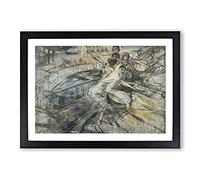 Study of A Woman in Venice by Giovanni Boldini Framed Print | A2 Black Framed Wall Art | Ready to Hang | Modern Nature Picture | Living Room Bedroom Lounge Office