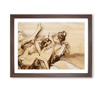 Study Of Ballet Ballerina Dancers Vol.1 By Edgar Degas Classic Painting Framed Print | A3 Walnut Framed Wall Art | Ready to Hang | Classic Historical Picture | Living Room Bedroom Lounge Office