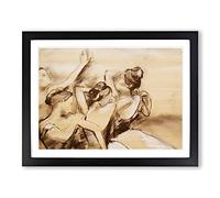 Study Of Ballet Ballerina Dancers Vol.1 By Edgar Degas Classic Painting Framed Print | A4 Black Framed Wall Art | Ready to Hang | Classic Historical Picture | Living Room Bedroom Lounge Office