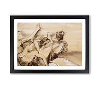 Study of Ballet Ballerina Dancers Vol.1 by Edgar Degas Framed Print | A2 Black Framed Wall Art | Ready to Hang | Modern Nature Picture | Living Room Bedroom Lounge Office