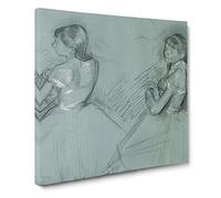 Study of Ballet Ballerina Dancers Vol.2 by Edgar Degas Canvas Print | Gallery Wrapped 30mm Frame Wall Art | 14x14 inches | Ready to Hang | Modern Picture | Living Room Bedroom Lounge Office