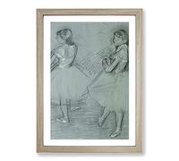 Study of Ballet Ballerina Dancers Vol.2 by Edgar Degas Framed Print | A2 Oak Framed Wall Art | Ready to Hang | Modern Nature Picture | Living Room Bedroom Lounge Office