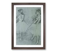 Study of Ballet Ballerina Dancers Vol.2 by Edgar Degas Framed Print | A2 Walnut Framed Wall Art | Ready to Hang | Modern Nature Picture | Living Room Bedroom Lounge Office
