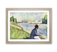 Study Of Bathers Vol.2 By Georges Seurat Classic Painting Framed Wall Art Print, Ready to Hang Picture for Living Room Bedroom Home Office Décor, Oak A3 (46 x 34 cm)
