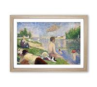 Study of Bathers Vol.4 by Georges Seurat Framed Print | A2 Oak Framed Wall Art | Ready to Hang | Modern Nature Picture | Living Room Bedroom Lounge Office