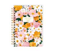 Study Planner, 2026 Notebook Journal with 12 Month Layout, Wirebound Format, Floral Cover, Daily Planning Use Agenda Workbook Planning Record Appointment Lesson Organizer Routine Journal Classroom