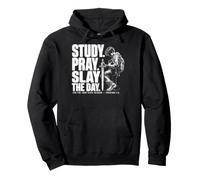 Study Pray Slay The Day Christian Warrior Proverbs 2:6 Pullover Hoodie