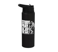 Study Pray Slay The Day Christian Warrior Proverbs 2:6 Stainless Steel Insulated Water Bottle