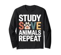 Study Save Animals Repeat Vet Student Long Sleeve T-Shirt