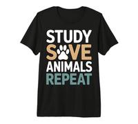 Study Save Animals Repeat Vet Student Premium T-Shirt
