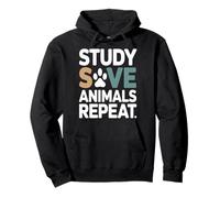 Study Save Animals Repeat Vet Student Pullover Hoodie