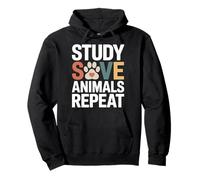 Study Save Animals Repeat Vet Student Pullover Hoodie