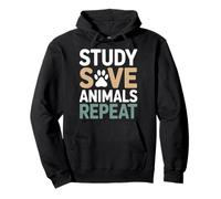 Study Save Animals Repeat Vet Student Pullover Hoodie